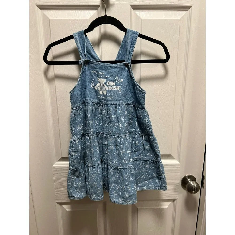 Oshkosh B'Gosh‎ | Vintage Denim Dress Teddy Bear Sz 5